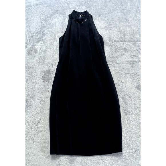 Elie Tahari Dresses & Skirts - Elie Tahari‎ Dress Womens Size 0 Dark Navy Blue High Neck Sleeveless Embellished